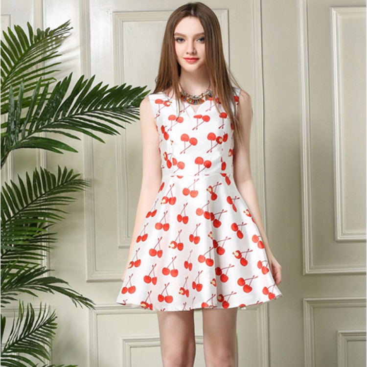cherry print robe