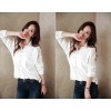 TE865QPG Loose casual hollow out lace long chiffon shirt