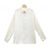 TE865QPG Loose casual hollow out lace long chiffon shirt