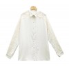 TE865QPG Loose casual hollow out lace long chiffon shirt