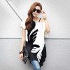 TE86147JYS Korean fashion color matching round neck batwing sleeve T-shirt