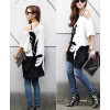 TE86147JYS Korean fashion color matching round neck batwing sleeve T-shirt