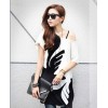 TE86147JYS Korean fashion color matching round neck batwing sleeve T-shirt