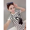 TE8599YGFS Summer vertical stripes cartoon pattern slim dress