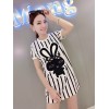 TE8599YGFS Summer vertical stripes cartoon pattern slim dress