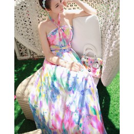 TE8602YYM Europe fashion bohemia shivering beach maxi dress