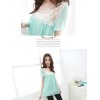 TE5330DFYL Fashion lace splicing chiffon shirt with vest two pieces