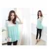 TE5330DFYL Fashion lace splicing chiffon shirt with vest two pieces