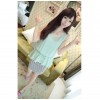 TE6149YZS Korean fashion chiffon stripes splicing fake two piece dress