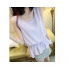 TE6149YZS Korean fashion chiffon stripes splicing fake two piece dress