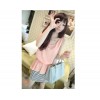 TE6149YZS Korean fashion chiffon stripes splicing fake two piece dress