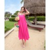 TE9098YYH Summer bohemia chiffon beach maxi dress