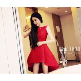 TE9297ZYWL Irregular hem sleeveless slim dress