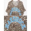 TE8775HJ Loose casual leopard T-shirt