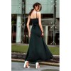 TE9055WMSS Bohemia style knitting gallus maxi dress green