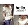 TE9223WW Summer joker v-neck slim T-shirt