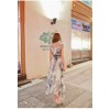 TE9843MSJ Bohemia print chiffon slim vest maxi dress