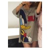 TEK160XRXM Loose cartoon and letters print half sleeve casual T-shirt