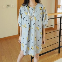 TE8522YY Japanese fashion banana cartoon loose dress