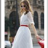 TE6366LDYZ Europe fashion stripes three quarter sleeve long dress grey