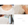 TE7833XH Korean fashion lace slim tops with print skirt