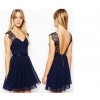 TE0764 Europe fashion lace gallus sexy backless dress