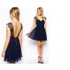 TE0764 Europe fashion lace gallus sexy backless dress