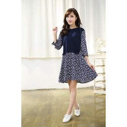 TE0799 Korean fashion shivering fake two piece dress