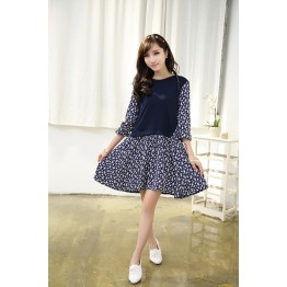 TE0799 Korean fashion shivering fake two piece dress