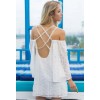 TE0812 Europe fashion sexy backless cross straps batwing sleeve lace tops