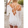 TE0812 Europe fashion sexy backless cross straps batwing sleeve lace tops