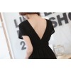 TE1003 Korean fashion v-neck slim short sleeve maxi dress