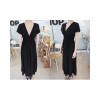 TE1003 Korean fashion v-neck slim short sleeve maxi dress