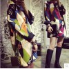 TE1070BQF European fashion colorful face splicing fashion dress