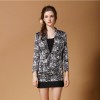 TE2515HY Korean fashion no button slim coat with skirt black