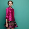 TE2518HY Europe fashion elegant three quarter bubble sleeve tops with skirt