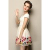 TE2606HY European fashion embroidery organza slim dress