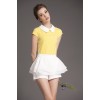 TE3331CMN New style doll collar tops and bouffancy shorts suit