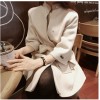 TE8328YFSS Stand collar loose long woolen coat