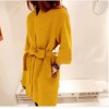 TE8328YFSS Stand collar loose long woolen coat