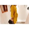 TE8328YFSS Stand collar loose long woolen coat