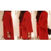 TE8328YFSS Stand collar loose long woolen coat