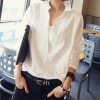 TE8622LYL Korean fashion lace hollow out splicing loose blouse