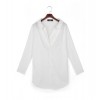 TE8622LYL Korean fashion lace hollow out splicing loose blouse