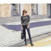TE9035ATSS Lace hollow out bowknot back loose T-shirt