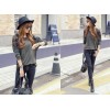 TE9035ATSS Lace hollow out bowknot back loose T-shirt