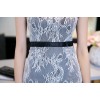 TE9068WMSS Europe fashion lace splicing sleeveless dress black