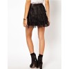 TE010HES Europe fashion PU tassel tight hip skirt