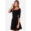 TE018HES Europe fashion sexy petals neckline half sleeve dress