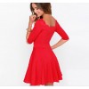 TE018HES Europe fashion sexy petals neckline half sleeve dress